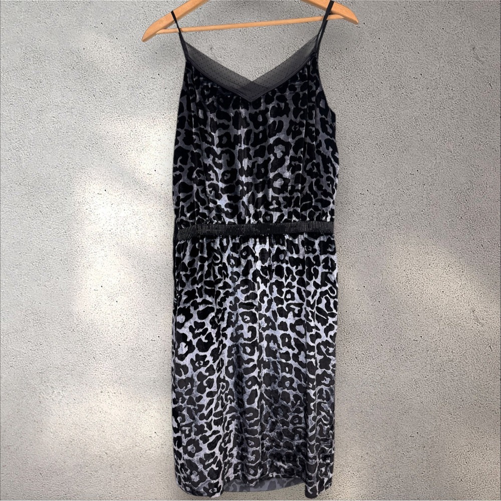 Marc Jacobs Fall 2006 Leopard Silver Gray Runway Dress Velvet Beaded Lace Sz 8 - Picture 5 of 6